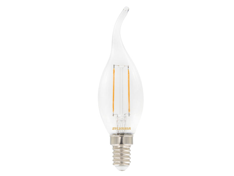 2.5W, 250lm, ToLEDo Retro Candle, E14, 2700K, 35x123mm, Flame Tip LED Lamp Sylvania