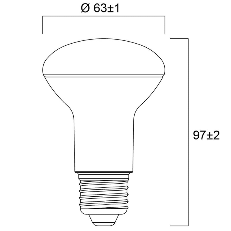 7W, 630lm, RefLED R63 120°, E27, 63x97mm, LED Kohdevalolamppu Sylvania
