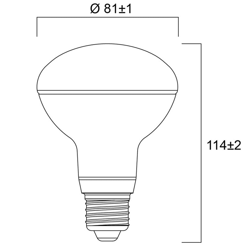 8W, 806lm, RefLED R80 120°, E27, 3000K, 80x114mm, LED Spotlight Bulb Sylvania