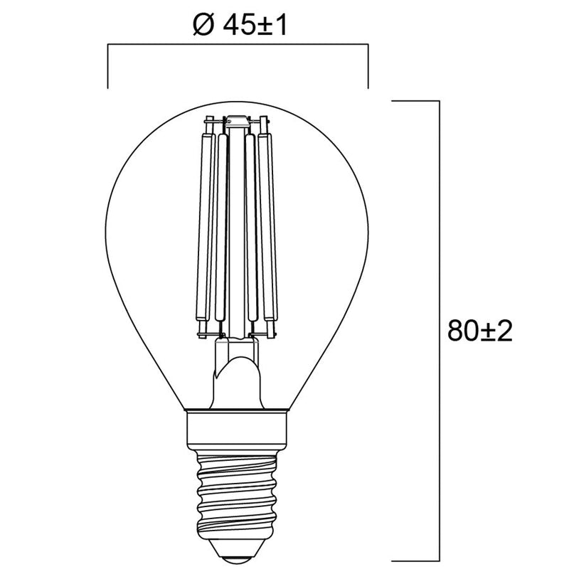 6 W, 806 lm, ToLEDo Retro Ball, G45, E14, 2700 K, 45x80 mm, klare LED-Lampe Sylvania