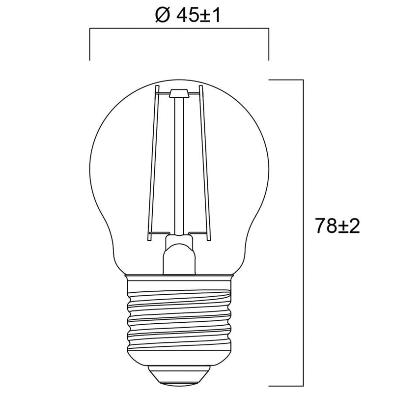 4.5W, 470lm, ToLEDo Retro Ball G45, DIM, E27, 45x78mm, Satiini Led lamppu Sylvania