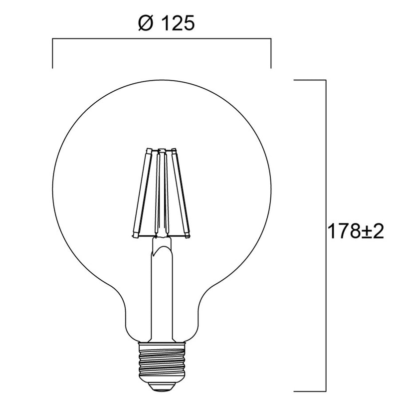 8W, 1055lm, ToLEDo Retro Globe G120, E27, 2700K, 125x178mm, Sylvania LED lamp