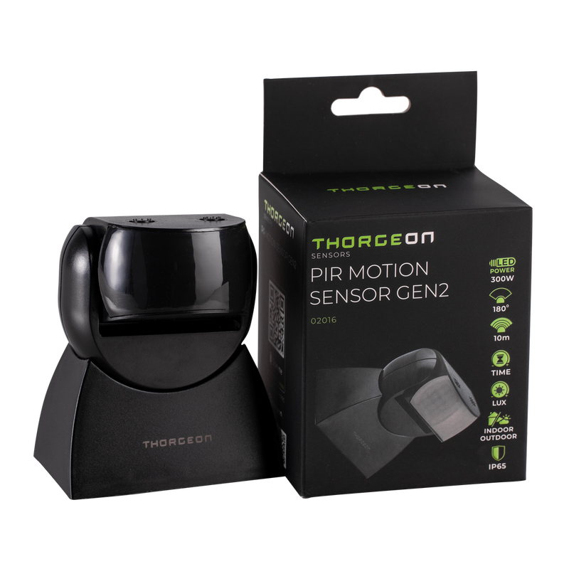 PIR-Bewegungsmelder GEN2 10m MAX 1200W IP65 Schwarz Thorgeon
