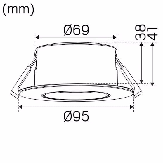 6W, 405lm, Optic Quick Iso 6 pcs, IP44, 3000K, 41x95mm, LED downlight set Hidealite