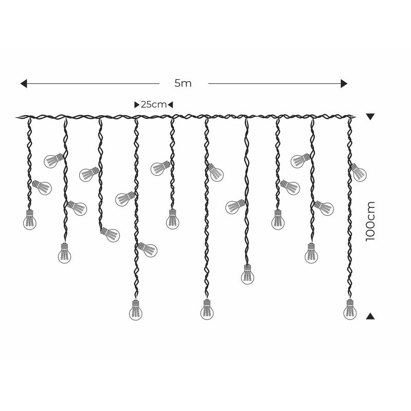 5 m LED-Lichterkette IP67 mit 64 Fassungen, Thorgeon