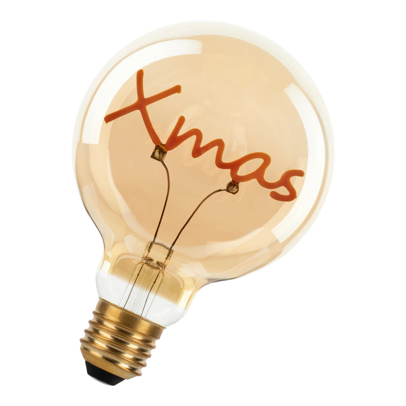 2W, 90lm, LED Silhouette Xmas G95 DIM, E27, 2000K, 95x104mm, Led kultainen Koristelamppu