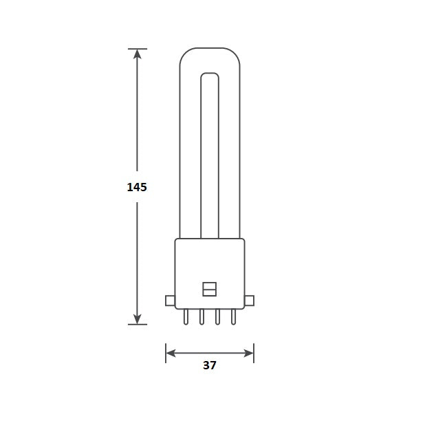 4.5W, 550lm PL TC-SEL, 2G7 4P, AC 220-230V, 4000K, 37x145mm LED Pistokantalamppu