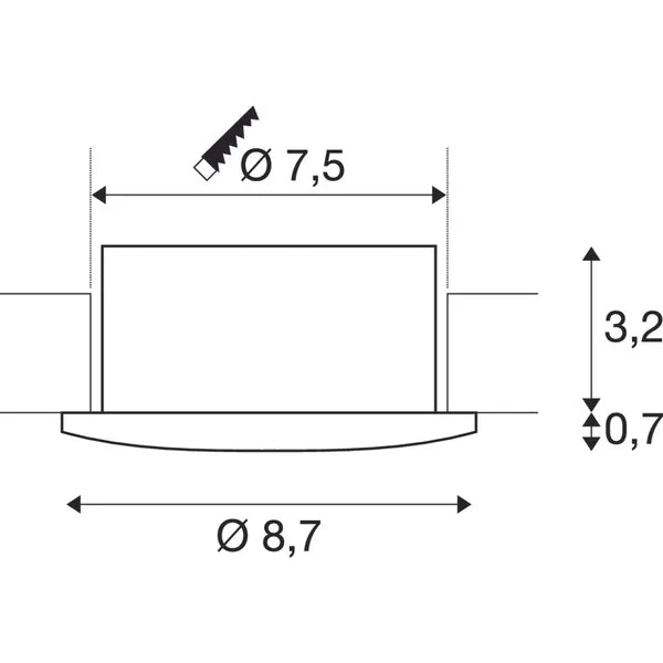 6W, 480lm, EASY-INSTALL Slim LED, IP44, 4000K, DIM, 39x87mm, Musta LED alasvalo SLV