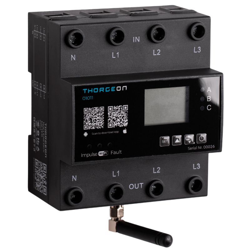 3-phase DIN rail mounted Wi-Fi energy meter 80A(100A) Thorgeon