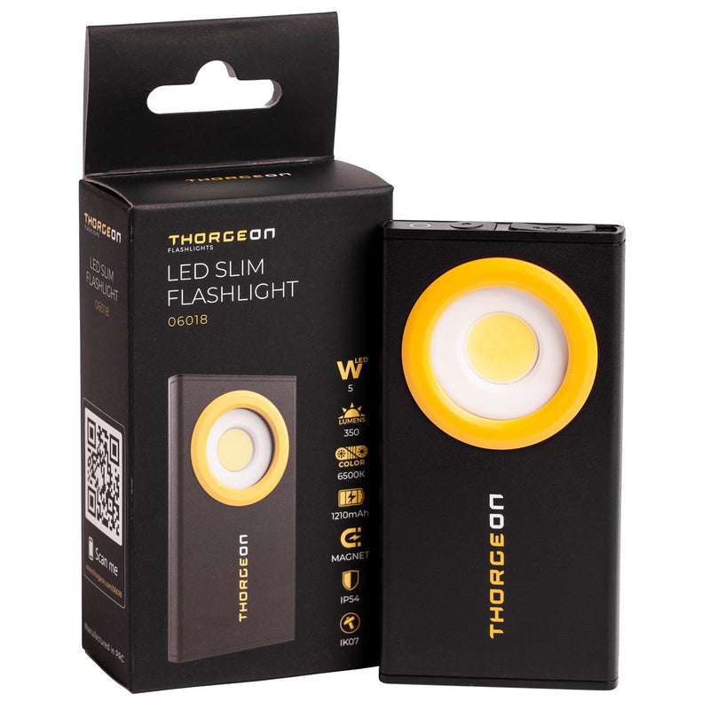 5W, 350lm/120lm, LED Slim Flashlight, 1210mAh, LED Taskulamppu Thorgeon