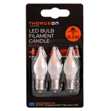 8-55V, 0.2W, 12lm, Filament Candle, E10, 2100K, 13x46mm, 3kpl Led lamppuja Thorgeon
