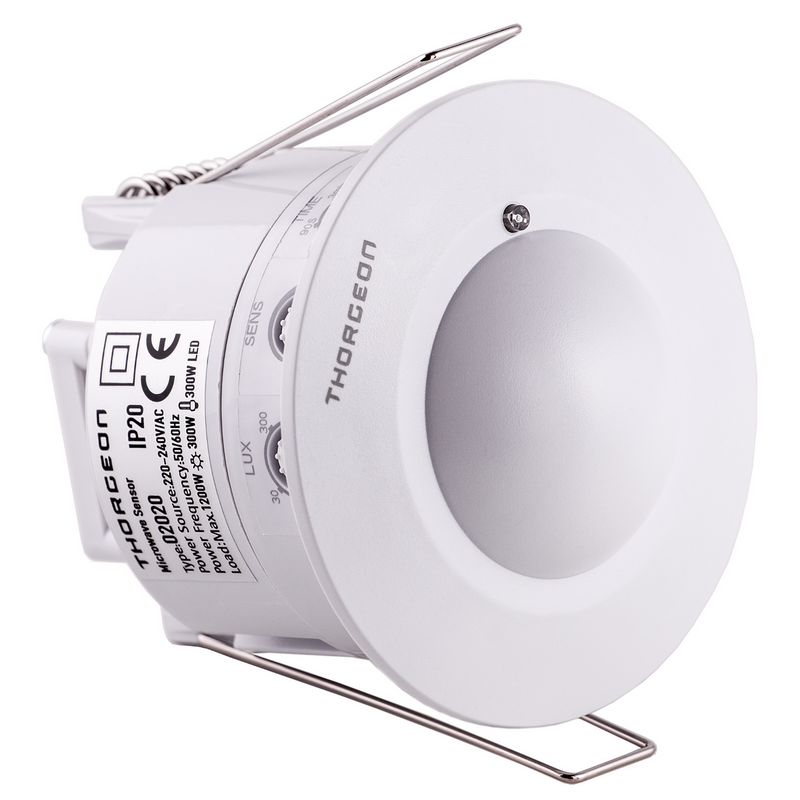 Recessed Microwave Motion Sensor 6m MAX 1200W IP20 Thorgeon