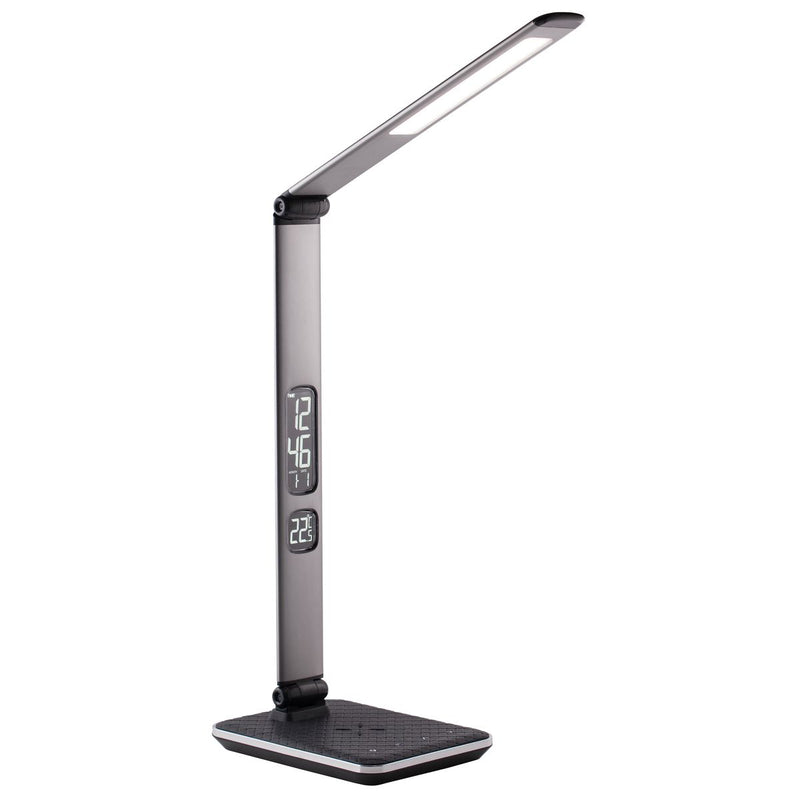 18W, 504lm, LED-Tischleuchte, 2800K/6000K, DIM, kabelloses Laden 5V 1A, LCD-Anzeige, silberne Thorgeon LED-Tischleuchte