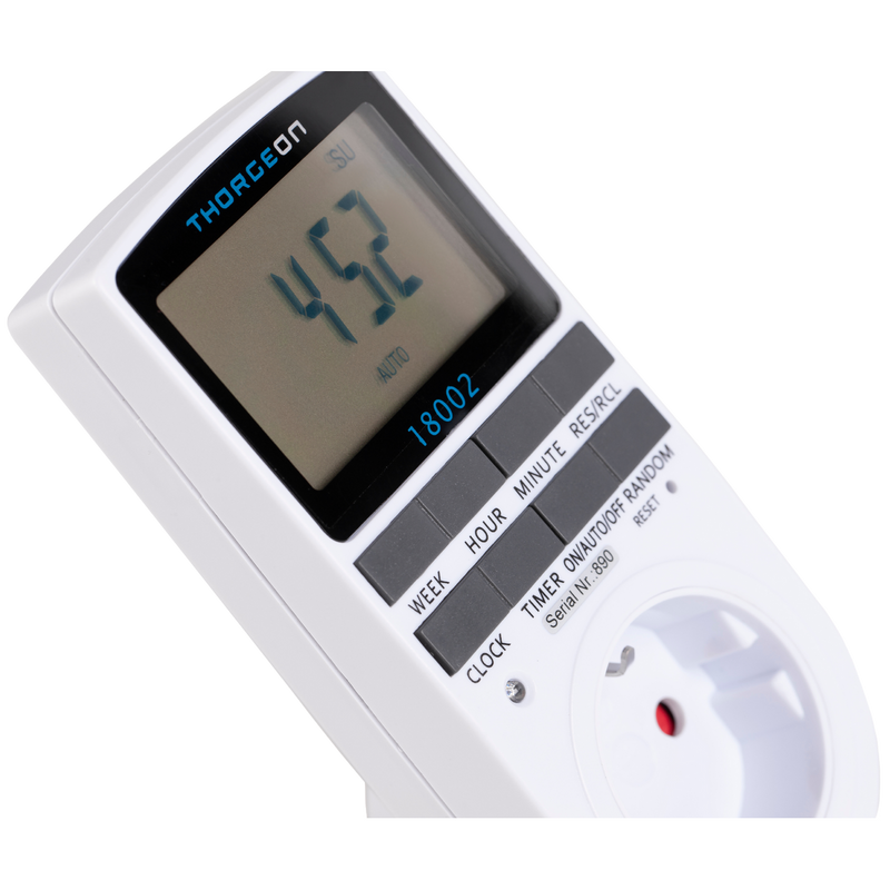 Digitaalinen ajastinpistorasia 24/7h, 16A, 3680W Thorgeon