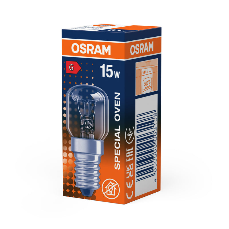 Osram Backofenlampe E14 230V 15W 85lm 2700K – hitzebeständig bis 300°C, 43x50mm