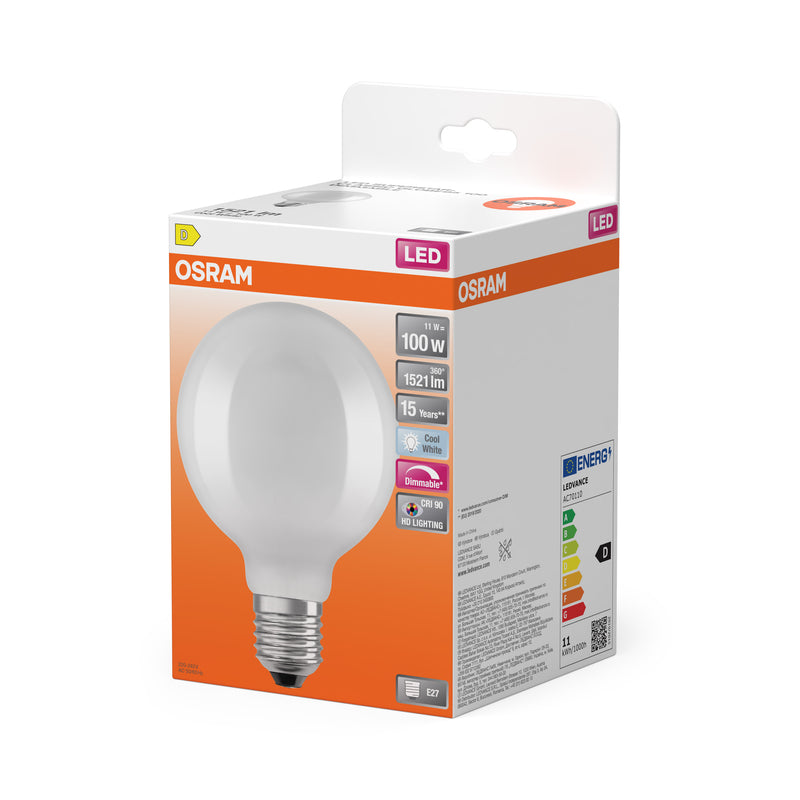Osram Superstar Plus Globe E27 11 W, 1521 lm – dimmbar, 4000 K