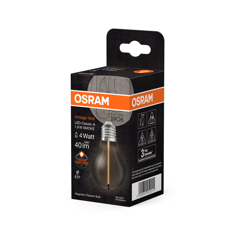 1,8 W, 40 lm, Vintage 1906 Classic Filament Magnetic SMOKE, E27, 1800 K, 60x105 mm, Osram LED-Dekorationslampe