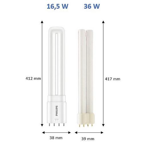16.5W, 2000/2100lm, CorePro PLL EM/Mains, 2G11 4P, 38x412mm, LED Pistokantalamppu Philips