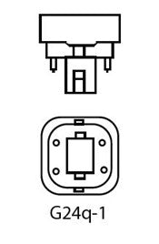 10W, 600lm, G24q-1 4P, 26x107mm, Plug-in lamp Patron