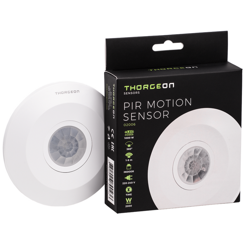 PIR Liiketunnistin 6m MAX 2000W IP20 Thorgeon
