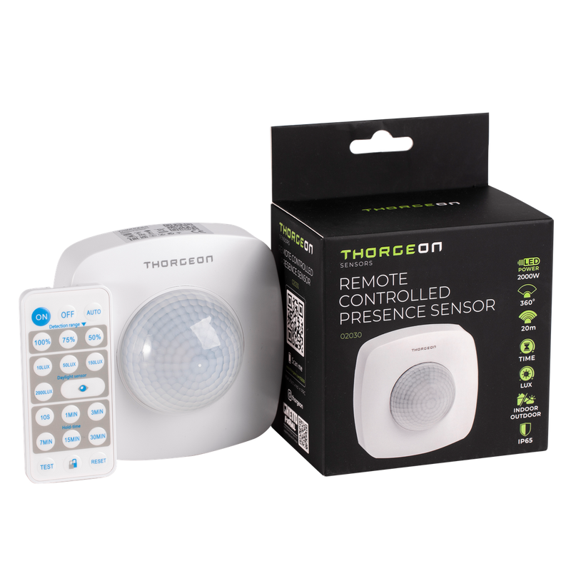 Kauko-ohjattava Läsnäolotunnistin 20m MAX 2000W IP65 Thorgeon