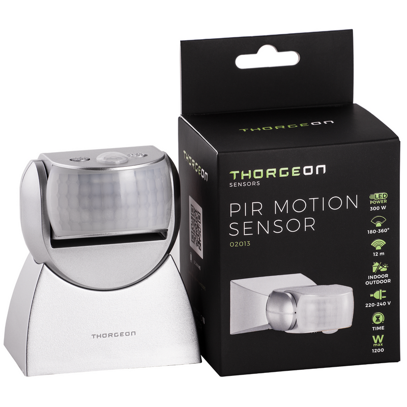 PIR Liiketunnistin 12m MAX 1000W IP44 Hopea Thorgeon
