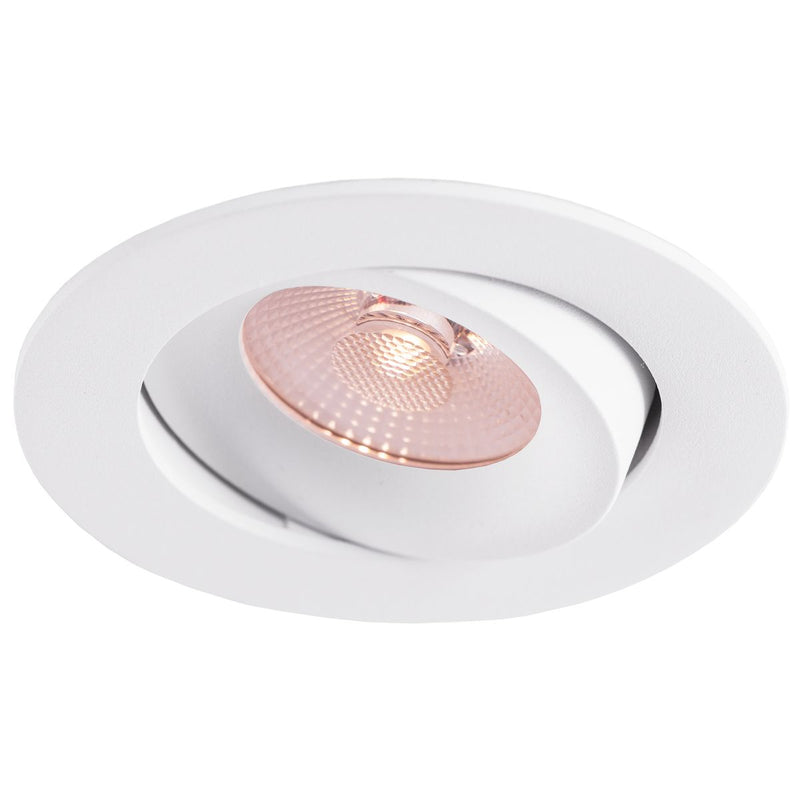 8W, 520lm, LED Downlight, Dim to Warm, 38°, IP44, IK04, 1800K/3000K, 83mm, White LED Downlight Thorgeon