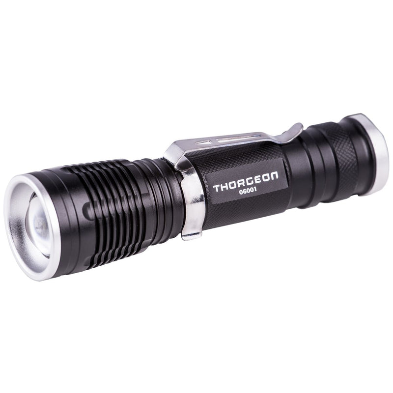 10W, 800lm, Portable Flashlight IPX5, 1x2300mAh + akkulaturi, LED taskulamppu Thorgeon