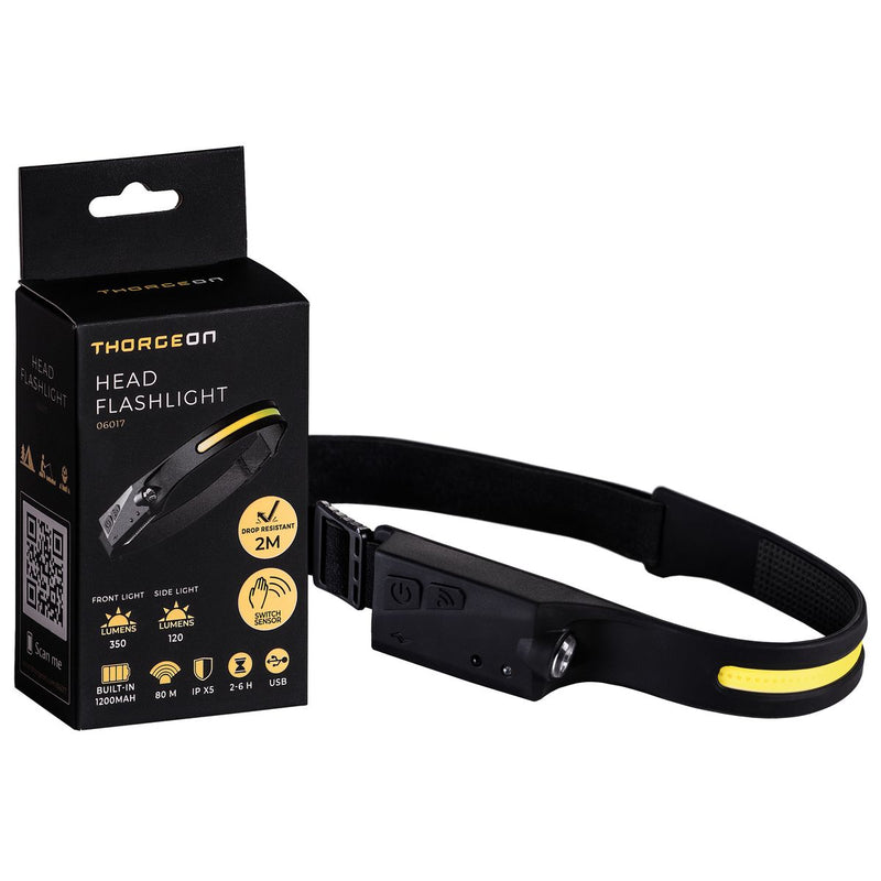 10W, 120lm/350lm, Head Flashlight IPX4, 1200mAh, LED otsalamppu Thorgeon