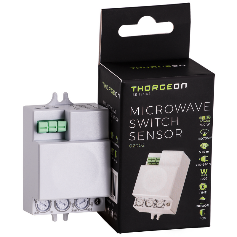 Mikroaalto Liiketunnistin 5-15m MAX 1200W IP20 Thorgeon