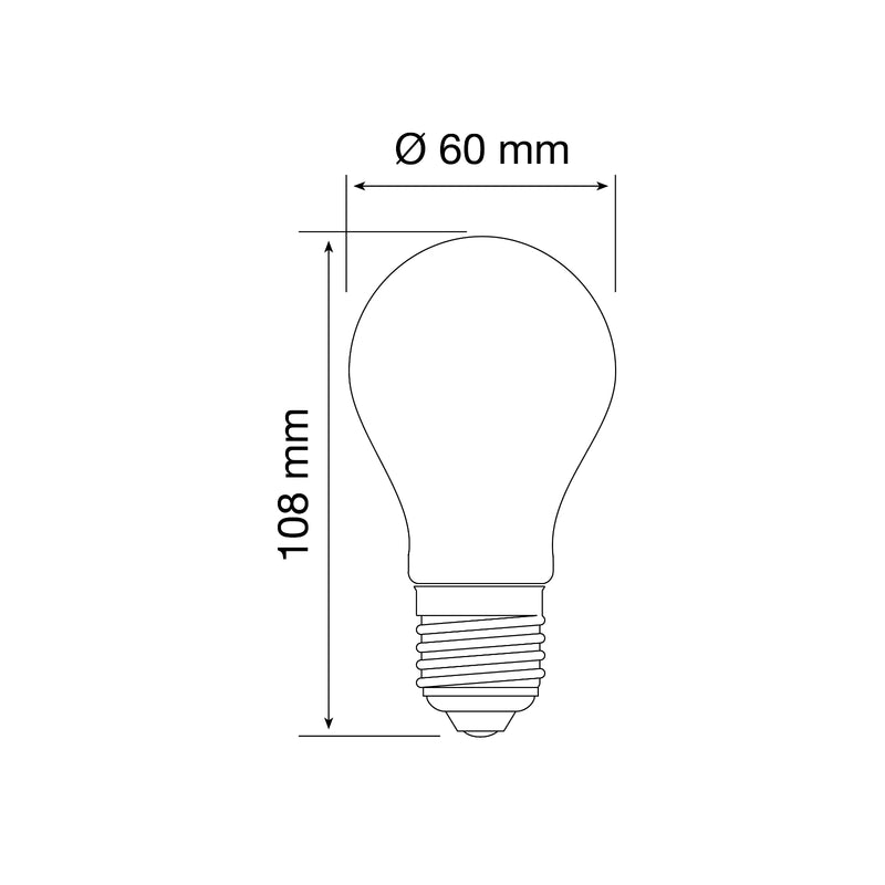2W, 220lm, LED-Party-Lampe GLS A60, E27, 60x108mm, gelbe LED-Lampe