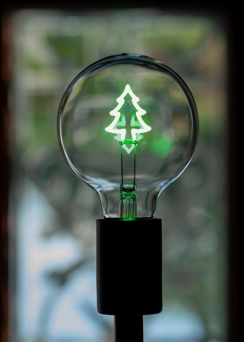 2W, 170lm, LED Silhouette Christmas Tree G95 DIM, E27, 95x140mm, Led Koristelamppu