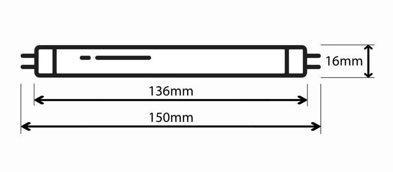 4W, Blacklight Blue T5 G5, 136mm, Mustavaloputki