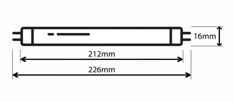 6W, Blacklight Blue T5 G5, 212mm, Mustavaloputki SPL Lighting
