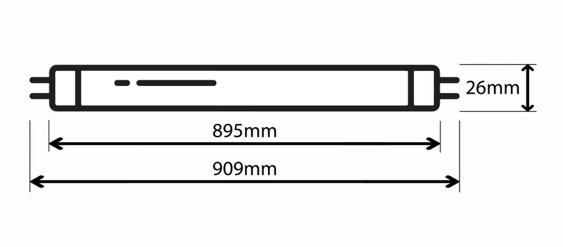 30W, Blacklight Blue T8, G13, 895mm, Mustavaloputki