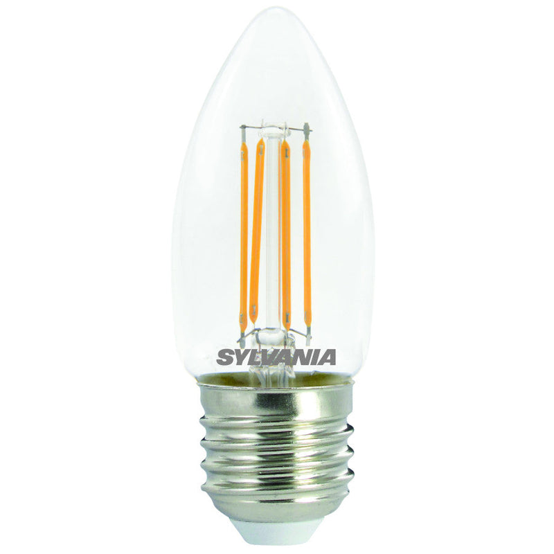 4.5W, 470lm, ToLEDo Retro Candle DIM, E27, 2700K, 35x93mm, Clear LED lamp Sylvania