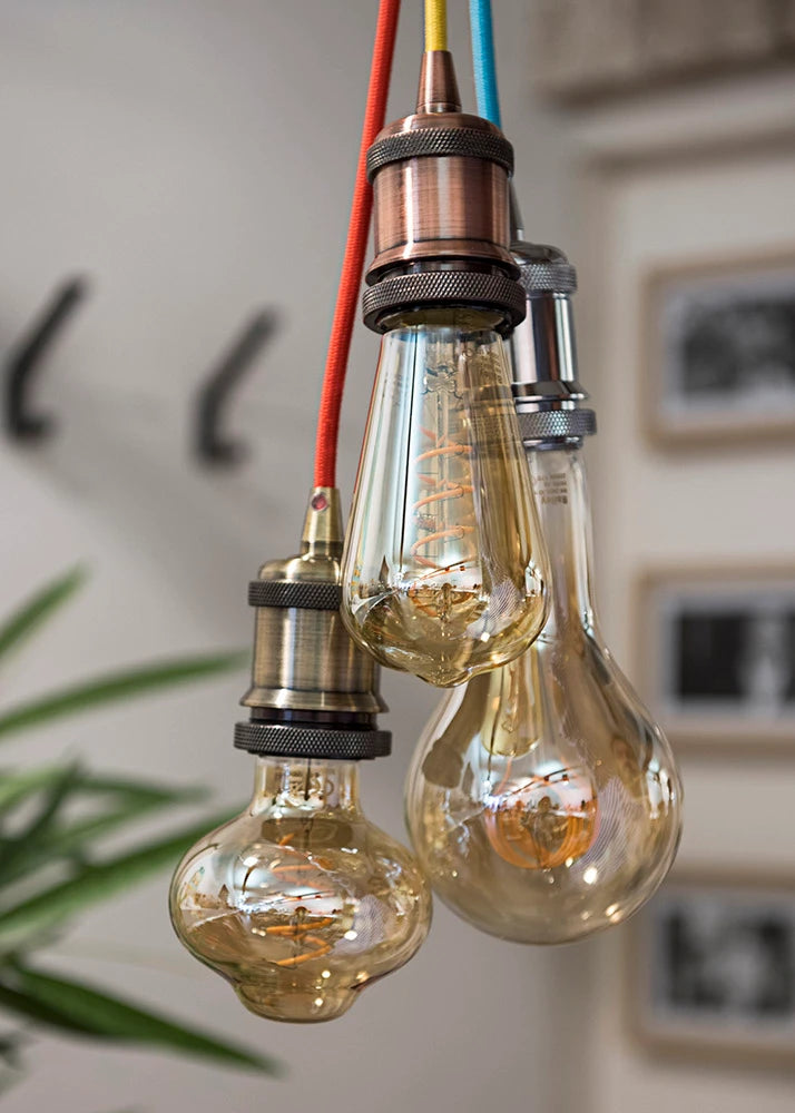Retro-Lampenfassung in Bronze für E27-Leuchtmittel