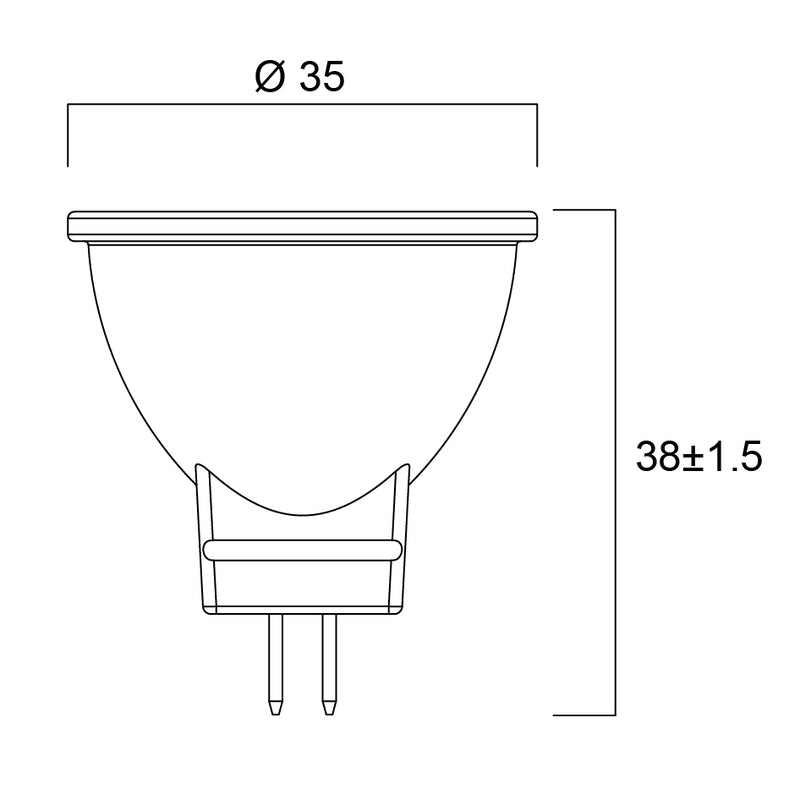 Sylvania RefLED Retro MR11 GU4 2,5W 3000K 36° 12V – lasirunko, korvaa 20W