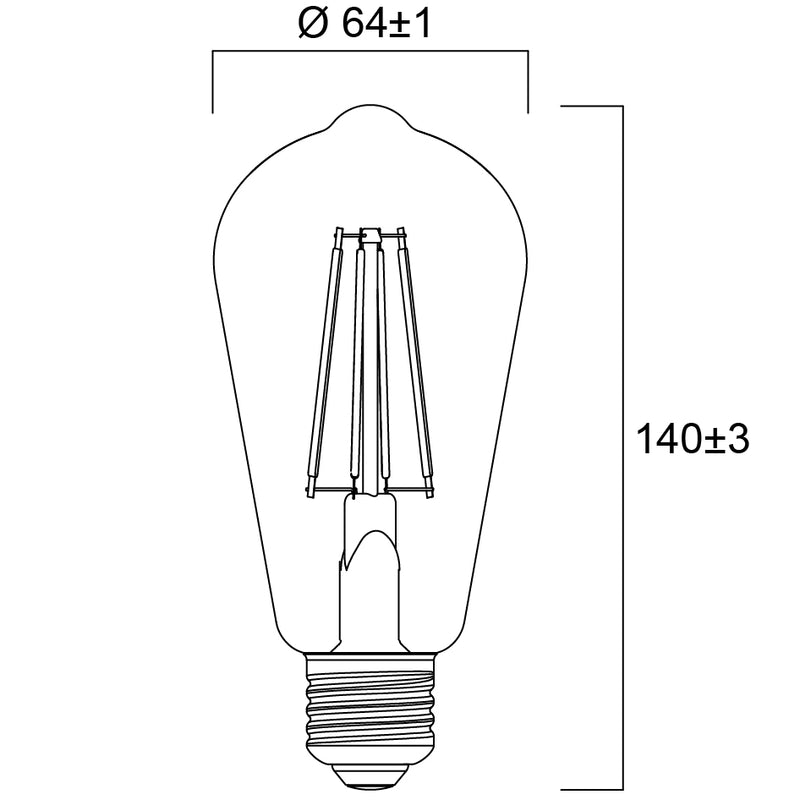 4.5W, 470lm, ToLEDo Retro ST64, E27, 2700K, 64x140mm, Led lamppu Sylvania