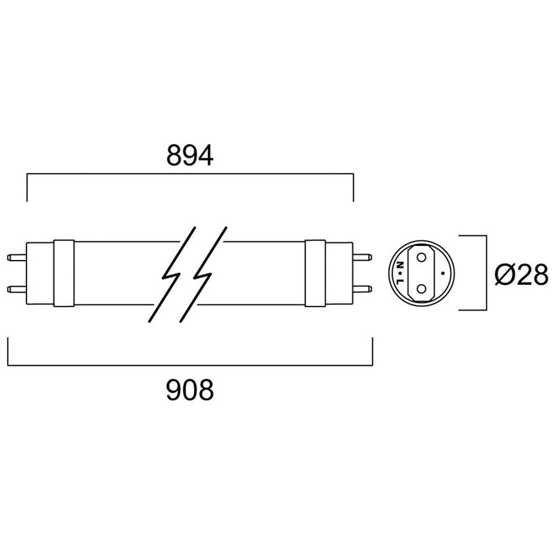 12W, 1800lm, ToLEDo Avant High Output T8, G13, 4000K, 28x984mm, LED Putki Sylvania