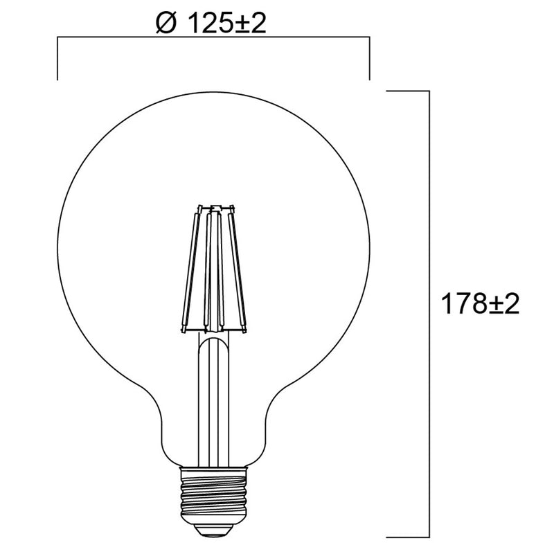 4W, 840lm, ToLEDo Platinum Retro G120, E27, 2700K, 125x178mm, Klare LED-Lampe Sylvania
