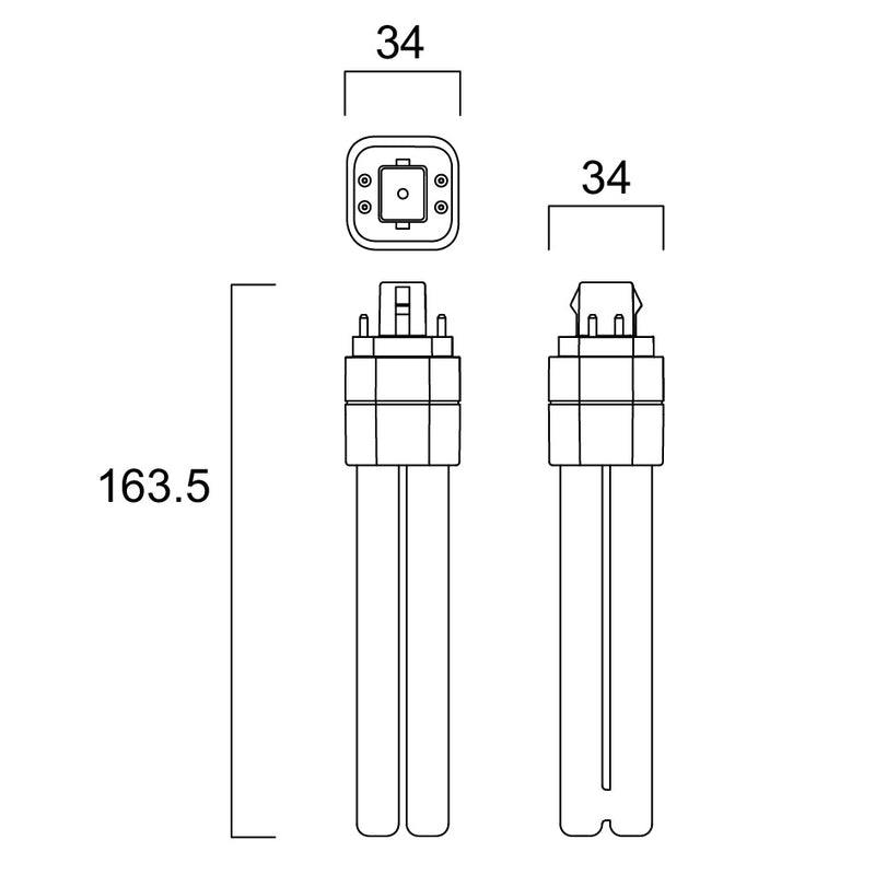 10W, 1100lm, ToLEDo Lynx DE, G24q-3, 4-Pin, 4000K, 34x163,5mm, LED Pistokantalamppu Sylvania