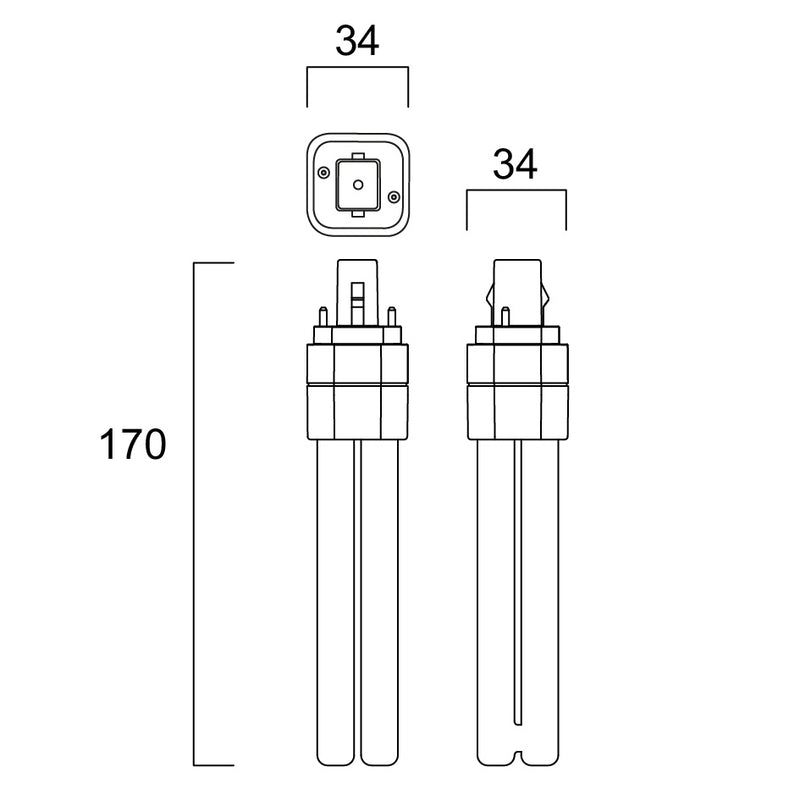10W, 1100lm, ToLEDo Lynx D, G24d-3, 2-Pin, 4000K, 34x170mm, LED Pistokantalamppu Sylvania