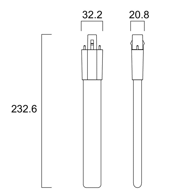 6W, 660lm, ToLEDo Lynx S, G23, 2-Pin, 4000K, 32x232mm, LED Pistokantalamppu Sylvania