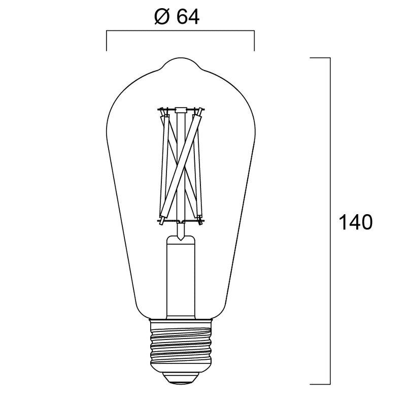 7W, 806lm, ToLEDo Retro SylSmart Home ST64 TW DIM, E27, 2000-6500K, 64x140mm, Sylvania Smart LED Bulb