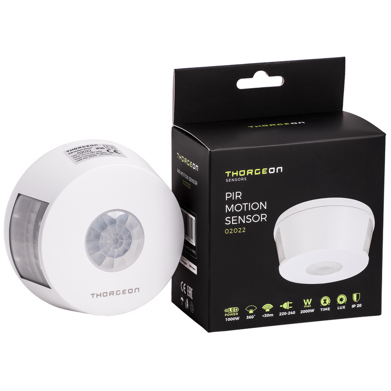 PIR Motion Sensor 30m MAX 1000W IP20 Thorgeon