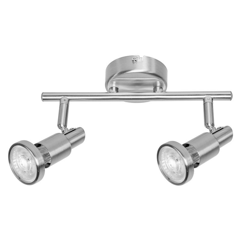 5.2W, 460lm, LED Spot BRUSHED SILVER, 2xGU10, 2700K, IP20, IK03, 90x256mm, LED Kohdevalaisin Osram