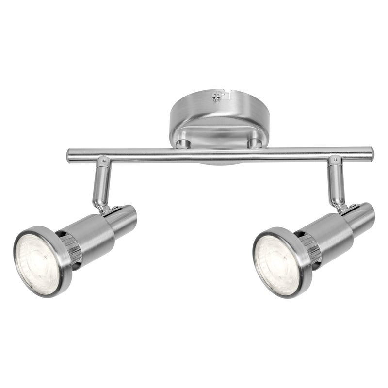 5.2W, 460lm, LED Spot BRUSHED SILVER, 2xGU10, 2700K, IP20, IK03, 90x256mm, LED Kohdevalaisin Osram