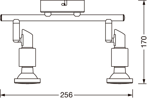 5.2W, 460lm, LED Spot BRUSHED SILVER, 2xGU10, 2700K, IP20, IK03, 90x256mm, LED Kohdevalaisin Osram
