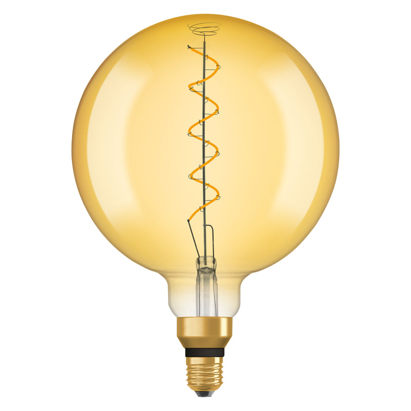4W, 300lm, Vintage 1906 Big Globe Filament GOLD ,E27, 2000K, 200x290mm, LED Sisustuslamppu Osram
